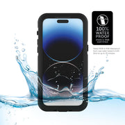 Body Glove Tidal Waterproof Phone Case, Slim Hard Shell with Built-In Screen Protector, Black with Clear Gloss Back, Compatible with iPhone 14 Pro Max, IP68 Certified, Drop Tested to 6ft, 1079002