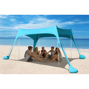 Easierhike 10x10 Beach Tent Sun Shelter, UPF 50+ Sun Protection, Windproof, Water-Resistant, Portable with Carry Bag, Turquoise