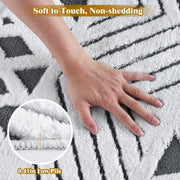 Nefoso N24CE06 Shag Area Rug, 8ft x 10ft, Gray & White