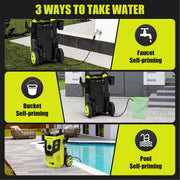 AcquaX Electric Pressure Washer, 3500 PSI, 2.4 GPM, Corded with 4 Quick-Connect Nozzles, 20ft Hose, 35ft Power Cord, Foam Soap Tank, Portable C4013 PLUS-1500A