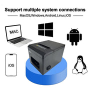MRBOSS POS Thermal Receipt Printer, 3 1/8 Inch, Bluetooth and USB, Auto Cutter, RJ-11 Cash Drawer Port, Black, 891
