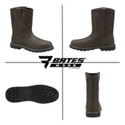 Bates Work by Wolverine MNBW26AA002 Men's Barnes Waterproof Steel Toe Pull-On Work Boot, Brown, Medium Width, 14