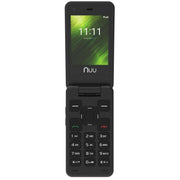Ultra Mobile Silver NUU Mobile F4L LTE Flip Phone plus 1st month of Service 1GB SIM Kit