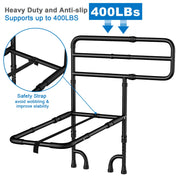 KingPavonini Bed Safety Rail with 9-Level Adjustable Handles, Stainless Steel, Supports 400 lb, Includes Storage Bag