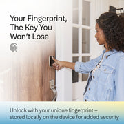 Yale Assure Lock 2 Touch Smart Wi-Fi Biometric Deadbolt, Black Suede Powder Coat, YRD430-F-WF1-BSP