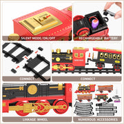 XX Dinosaur Planet Electric Train Toy Set with Light Sound Spray Effects, Eco-Friendly Plastic, Ages 3-8, Includes Locomotive, Coaches, Coal Vehicle, Modular Tracks