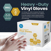 MedPride Vinyl Gloves, Powder-Free, Latex-Free, Durable 4 Mil Thick, Clear Medium, 1000-Pack