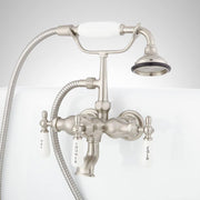 Signature Hardware 154397 Tub Wall Mounted Tub Filler Faucet with Porcelain Lever Handles