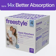 Freestyle Hyper Absorbent Ultra Soft Baby Diapers Size 4 Unisex 48 Count FWDPRS4CT48