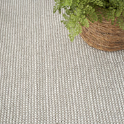 Nourison Natural Texture Area Rug, Cut-and-Loop Pile, Striped Contemporary Design, Ivory Beige, 5 ft 3 in x 7 ft, NTX01
