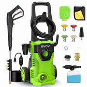 GVDV Electric Pressure Washer, 3400 PSI 2.1 GPM with Foam Cannon & 5 Nozzles, 26.4ft Cord & 24.6ft Hose Power Washer for Patios, Cars, Decks