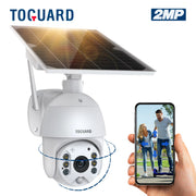 Toguard Ap40 PTZ Wireless Outdoor Dome Surveillance Security Camera With 15600mAh Battery Solar Panel