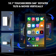 Haudio 10.1 Inch Rotatable Touch Screen Car Stereo, Single Din, Wireless Apple CarPlay, Android Auto, GPS Navigation, Hi-Fi 4.2-Channel Audio, Bluetooth 4.2, 1080P Backup Camera, CVS1520-AJ