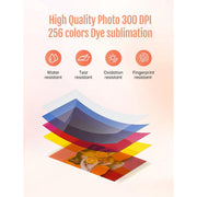 HPRT CP4100 Thermal Dye Sublimation Photo Printer, 4x6, Wi-Fi Wireless, AR Video Printing, Portable, Beige, Includes 20 Sheets Photo Paper and Ribbon