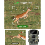 KJK Ropeworks Trail Camera WiFi 4K UHD 64MP with 64GB Memory Card Night Vision IP67 Waterproof 0.05s Trigger Speed 130 Wide Angle 45 Infrared LEDs KJK230