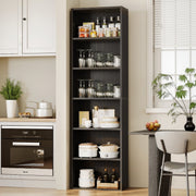 Casacomoda Tall 6-Tier Black Bookshelf, Space-Saving Vertical Storage Shelf for Living Room, Bedroom, Office