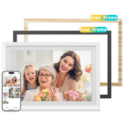 EKASN Digital Photo Frame, 10.1-Inch HD IPS LCD Touchscreen, 16GB Storage, Wi-Fi Enabled with Vphoto App, White with 2 Replacement Frames