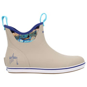 XTRATUF Guy Harvey Ankle Deck Boots for Men - Taupe/Marlin - 12M