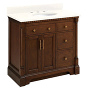 Signature Hardware Elegant-36-White Mahogany Vanity Cabinet - 36