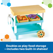 Learning Resources New Sprouts Prep 'n' Store Kitchen Island Play Food Set, Multi-Colored, 11 Pieces, Ages 2+, LER9752