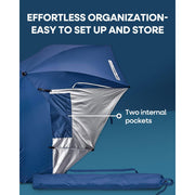 Sport-Brella Premiere XL Sun Shelter Umbrella, 9-Foot Canopy, UPF 50+ Protection, Heavy-Duty Steel Frame, Blue, 250115