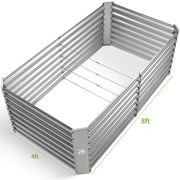 Land Guard Raised Garden Bed, 8x4x2ft, Galvanized Metal, Rust Resistant, 24-Inch Deep, Gray, TY240/90-YIN
