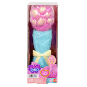 Mattel Barbie Petal Pop Scented Fashion Doll with Pink Tulip Dress, Water Reveal, Accessories Including Bunny and Necklace, JMF57