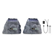 SOUND PRO SPS-4000-SL Bluetooth Solar Multi-Link Wireless Rock Speaker Pair, Gray Slate