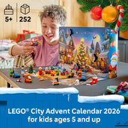 LEGO City Advent Calendar 2026, Christmas Countdown Building Toy with 24 Mini Builds and Minifigures, Santa's Workshop Playmat, 252 Pieces, Ages 5+