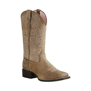 Ariat Women's Round Up Remuda Western Boots, Brown Bomber Full-Grain Leather, Wide Square Toe, 11 Inch Shaft, Duratread Sole 10019906-200