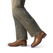 Bruno Marc Men's Cowboy Boots, Durable Classic Slip-On Western Style, Brown Embroidered, Ankle-High, Slip-Resistant Sole