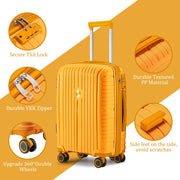 Joyway TR-015 5 Piece Luggage Sets Hardshell Lightweight Suitcase with TSA Lock Spinner Wheels, Orange