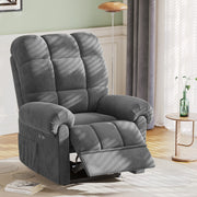 Neche GESE003AH Corduroy Electric Recline Sofa Chair with USB Port, Grey