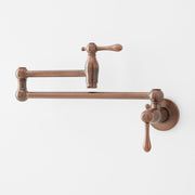 Signature Hardware Pot Filler Faucet, Double Handle, Wall Mounted Retractable Swing Spout, Polished Nickel, 4.6 GPM, 954008