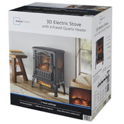 Mainstays SHAG-G24F New 2-Setting 3D Electric Stove Heater with Life-like Flame, Black