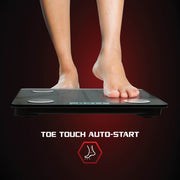 FitRx Smart Scale, Bluetooth Digital Body Composition Scale, Black Tempered Glass, Battery Powered, 12 in