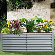 Land Guard Raised Garden Bed, 8x4x2 ft Galvanized Metal Planter Box, 24-Inch Deep, Rust Resistant, Modern Gray, F4