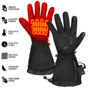 ActionHeat AA Battery Heated Fleece Gloves 2.0, Men's L/XL, Black, Slim-Fit, Touchscreen Compatible