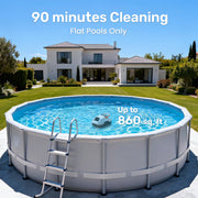Gosvor Cordless Robotic Pool Cleaner for Above Ground Pools, Automatic Pool Vacuum Robot, 90 Mins Runtime, White, X1S