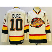 Dingwu Men's Bure 10 Vancouver Ice Hockey Jersey, 10 White, M