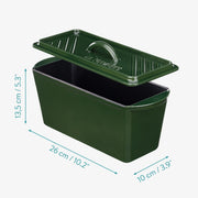 Navaris Cast Iron Bread Loaf Pan with Lid, Green, 13-3/8 in x 5-1/8 in x 5-1/8 in