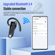 Aptkdoe Bluetooth Headset H08, Single-Ear Wireless Earpiece with ENC Noise Canceling Mic, 20H Talk Time, 180H Standby, Black
