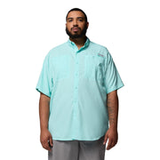 Columbia Men's PFG Tamiami II Short Sleeve Shirt, Omni-Shade UPF 40, Omni-Wick, Gulf Stream, 3X Tall, 128705