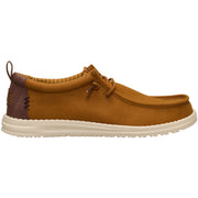 Hey Dude Wally Vintage Classic Men's Loafers, Slip-On, Lightweight Textile-Canvas, Spice Brown/Downtown Brown, Size 10, 44599