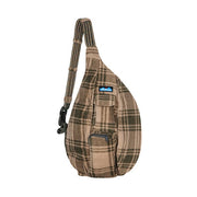 Kavu Polar Sling Bag, Timber Plaid Micro Fleece, Adjustable Rope Shoulder Strap, Padded Back, 10L Capacity, 9334-2358