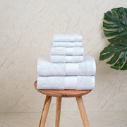 Micro Cotton 6 Piece Bath Towel Set, 630 GSM Absorbent Cotton Bath Towels Set Sky