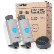 Rachio Smart Hose Timer Bundle, 2 Valves with WiFi Hub, Blue, App Control, Weather-Based Skips, Quick Install, SHVK-V01001
