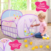 Sunny Days Entertainment Peppa Pig Ball Pit Crib Large Pop-Up Play Tent with 20 Duck Shaped Balls, Toddler Play Area 470769