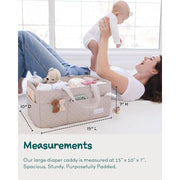 Lily Miles Baby Diaper Caddy Organizer Quilted Nursery Storage Portable Diaper Changing Station Soft Sand LM-QT-CADDY-SS