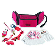 Master Lock Portable Lockout Kit, 14-Piece Electrical Safety Set with 4 Thermoplastic Padlocks, Red, 1457E410KA